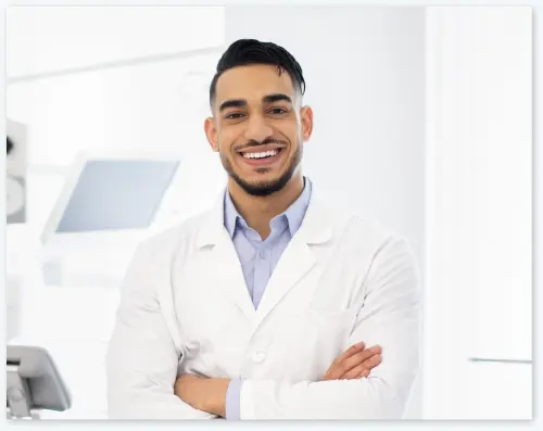 Dr. Villa providing collaborative prosthetic care at Indian Trace Dental
